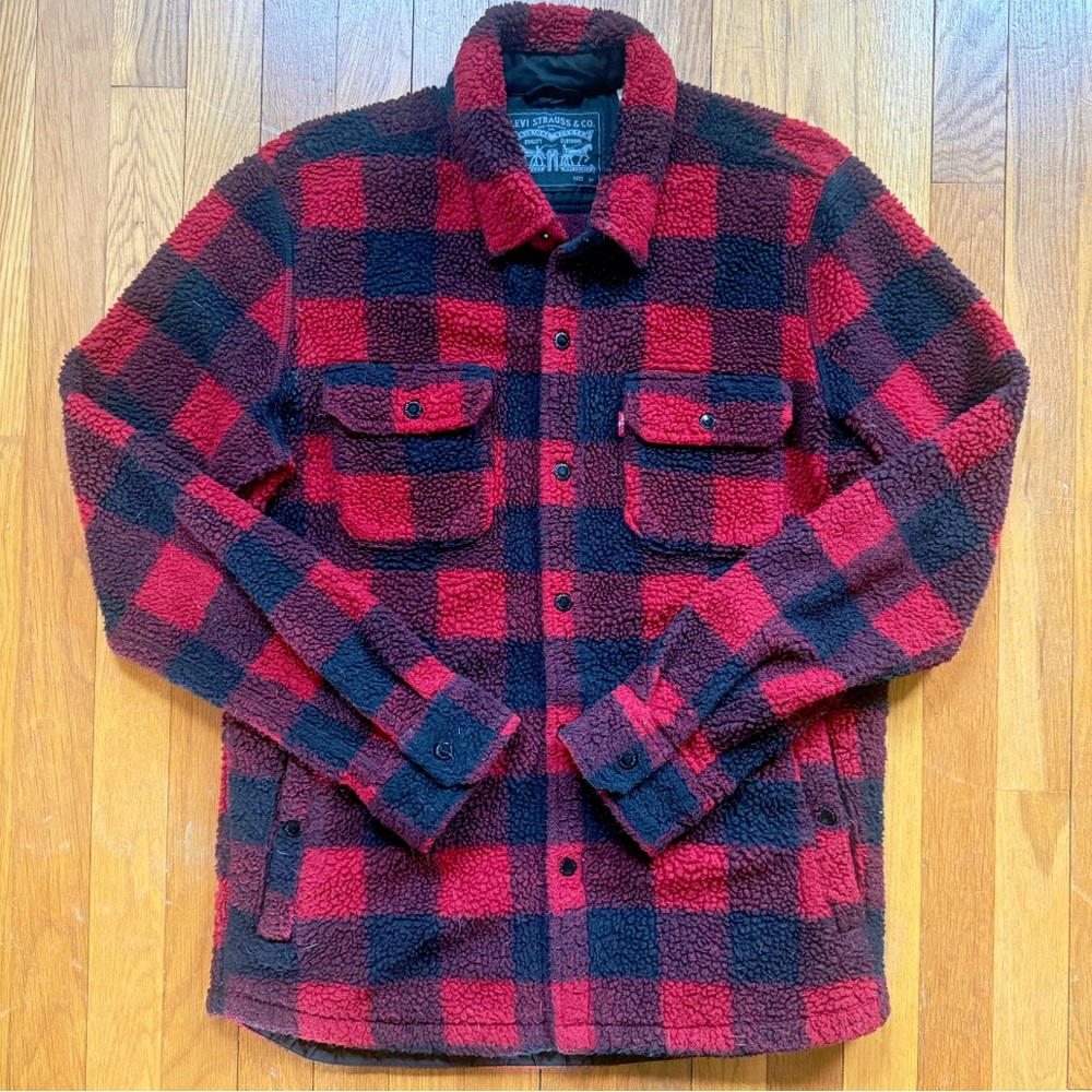 Levi's Levi Strauss and Co. Buffalo Plaid Sherpa Flannel Jac-shirt Jacket
